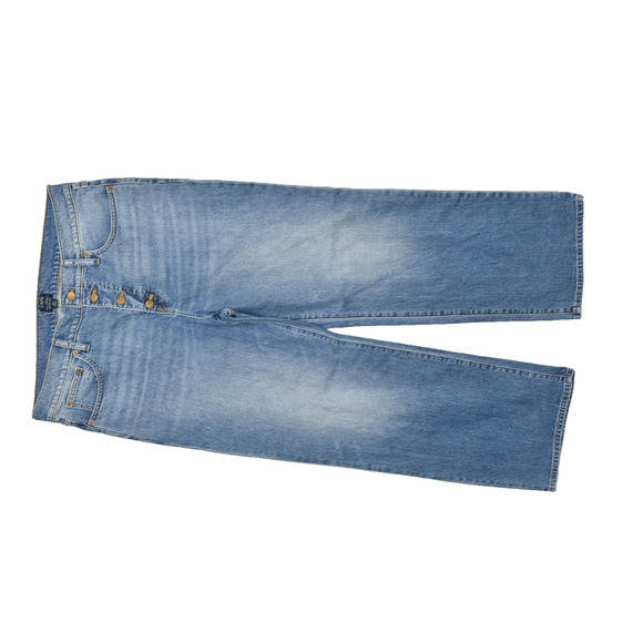 J.CREW Denim - J.Crew Women's Blue High Rise Full Length Wide Leg Jeans Size 32 Button Fly